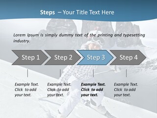 A Woman Skiing Down A Mountain With Mountains In The Background PowerPoint Template