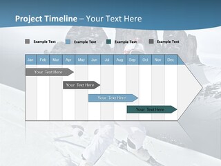 A Woman Skiing Down A Mountain With Mountains In The Background PowerPoint Template