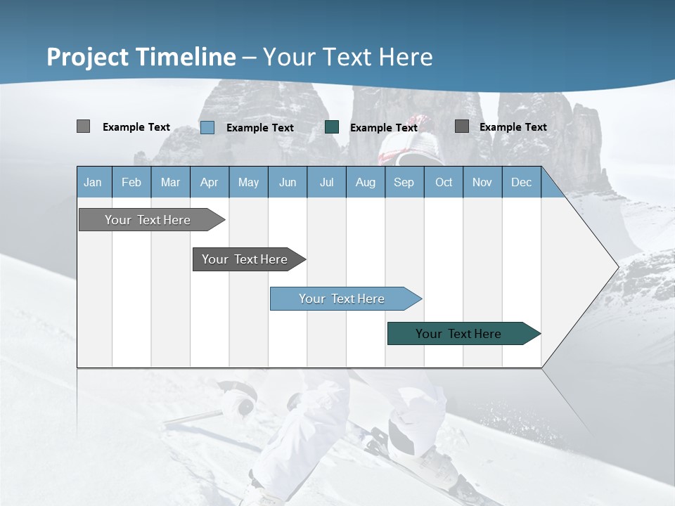 A Woman Skiing Down A Mountain With Mountains In The Background PowerPoint Template