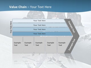 A Woman Skiing Down A Mountain With Mountains In The Background PowerPoint Template