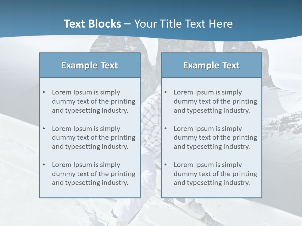 A Woman Skiing Down A Mountain With Mountains In The Background PowerPoint Template