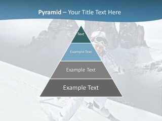 A Woman Skiing Down A Mountain With Mountains In The Background PowerPoint Template