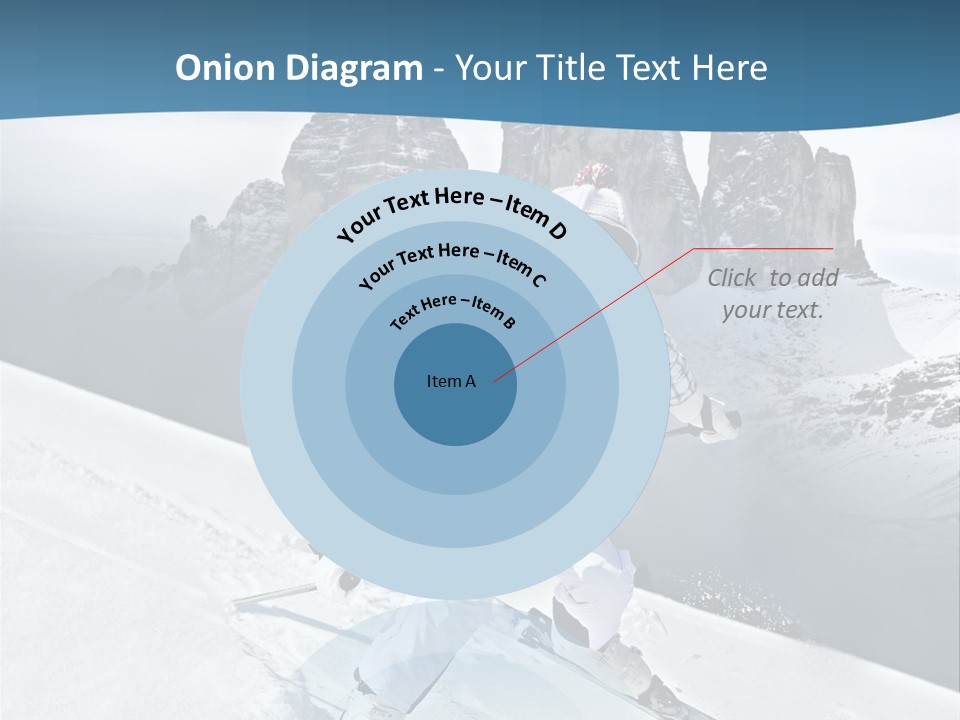 A Woman Skiing Down A Mountain With Mountains In The Background PowerPoint Template