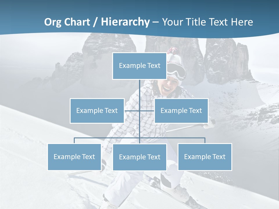 A Woman Skiing Down A Mountain With Mountains In The Background PowerPoint Template