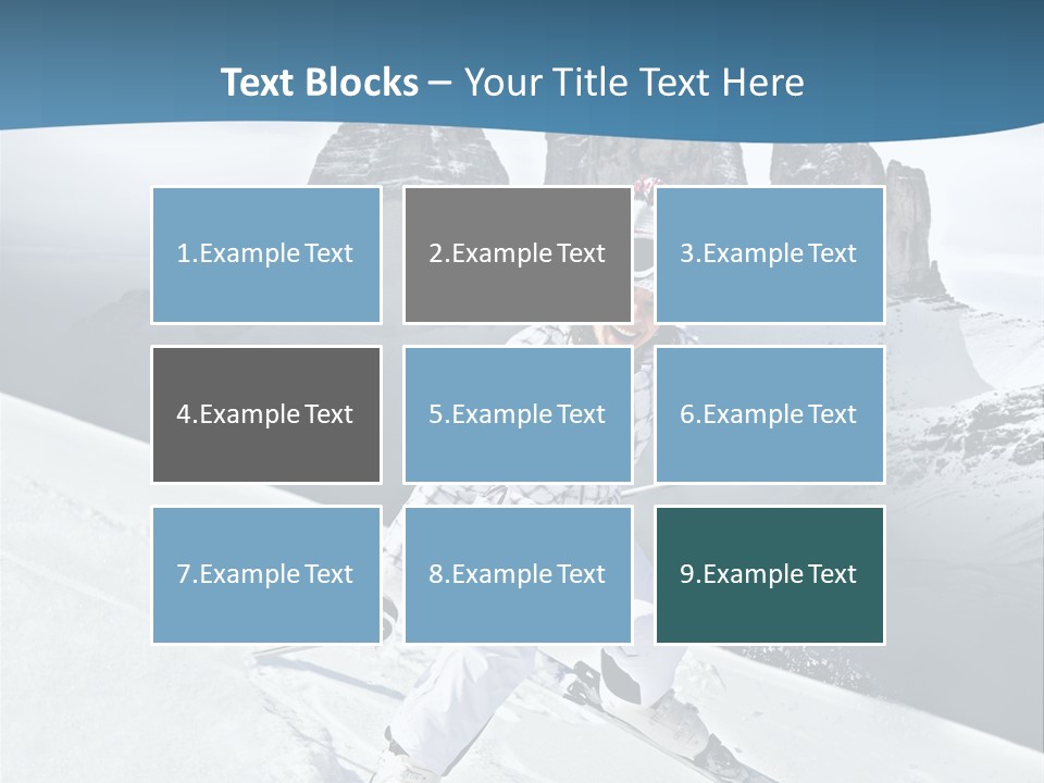 A Woman Skiing Down A Mountain With Mountains In The Background PowerPoint Template