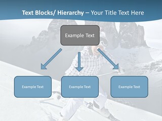 A Woman Skiing Down A Mountain With Mountains In The Background PowerPoint Template