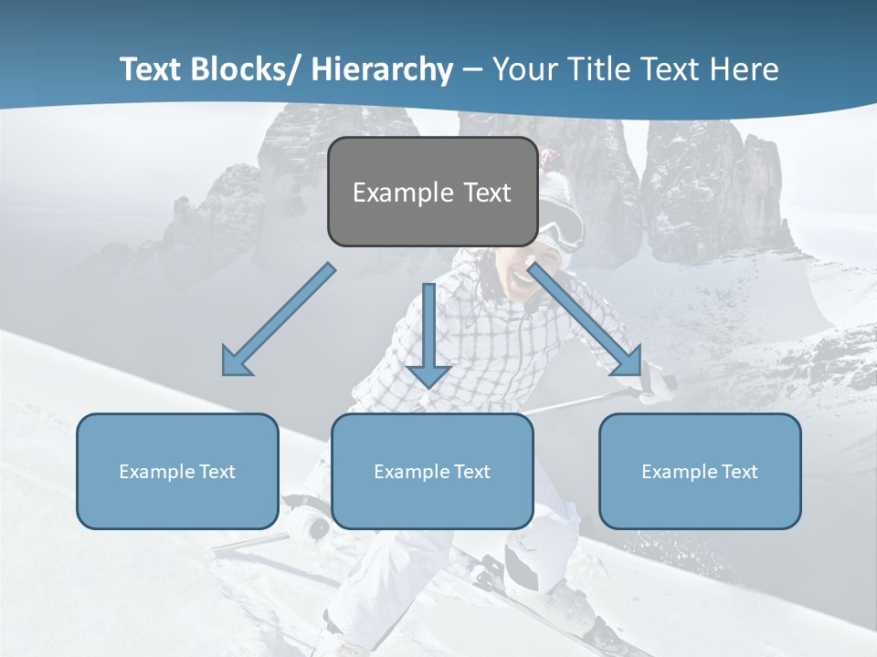 A Woman Skiing Down A Mountain With Mountains In The Background PowerPoint Template