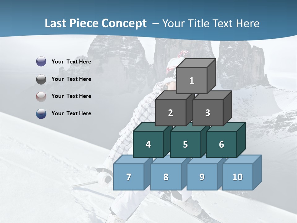 A Woman Skiing Down A Mountain With Mountains In The Background PowerPoint Template