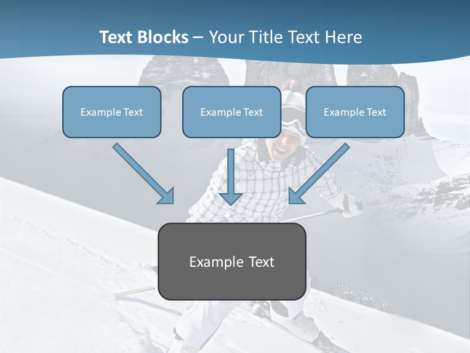 A Woman Skiing Down A Mountain With Mountains In The Background PowerPoint Template