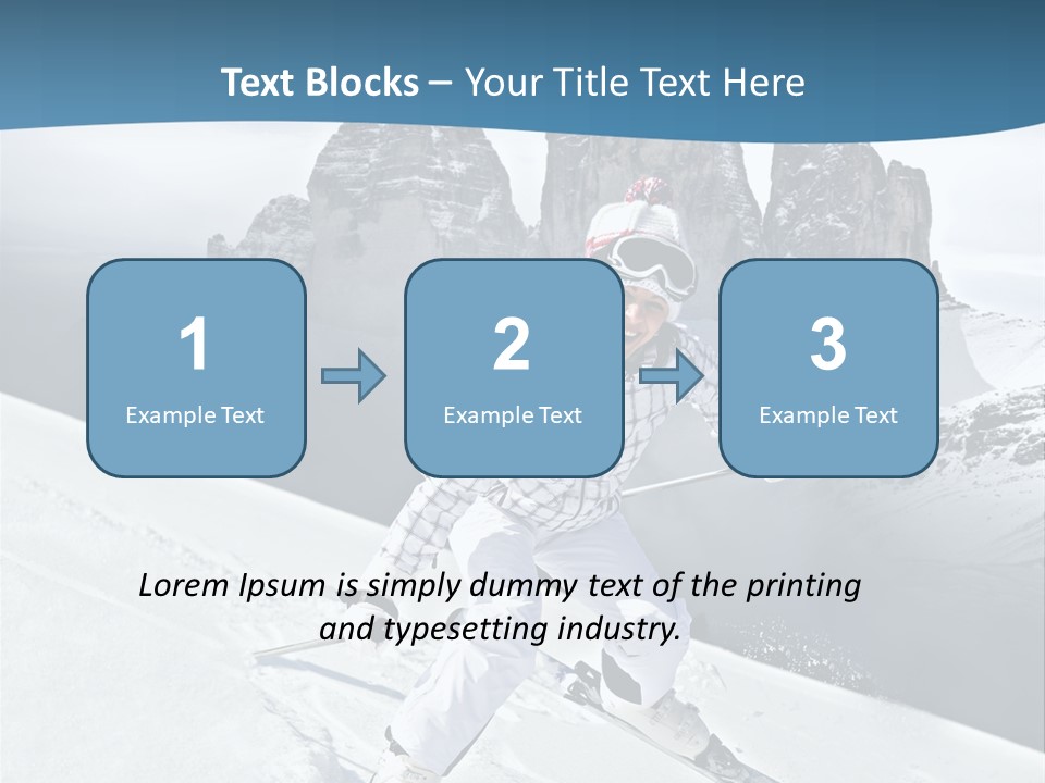 A Woman Skiing Down A Mountain With Mountains In The Background PowerPoint Template