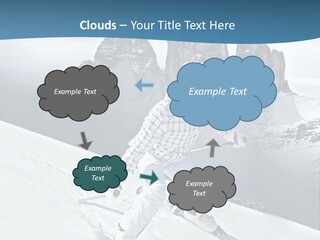 A Woman Skiing Down A Mountain With Mountains In The Background PowerPoint Template