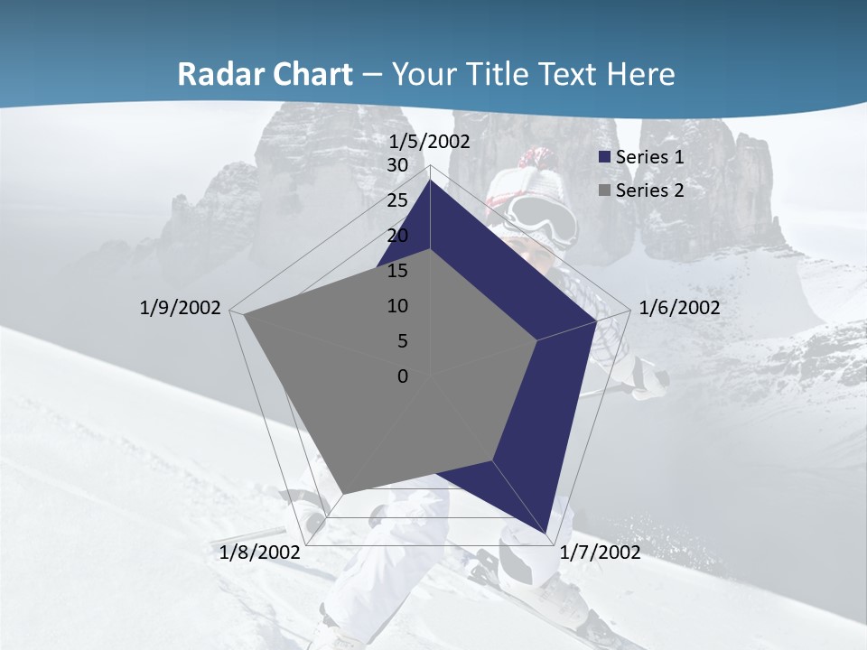 A Woman Skiing Down A Mountain With Mountains In The Background PowerPoint Template