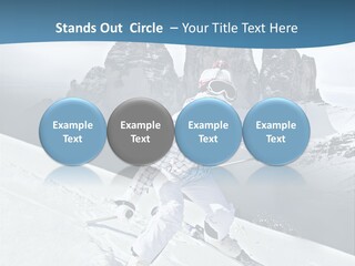 A Woman Skiing Down A Mountain With Mountains In The Background PowerPoint Template