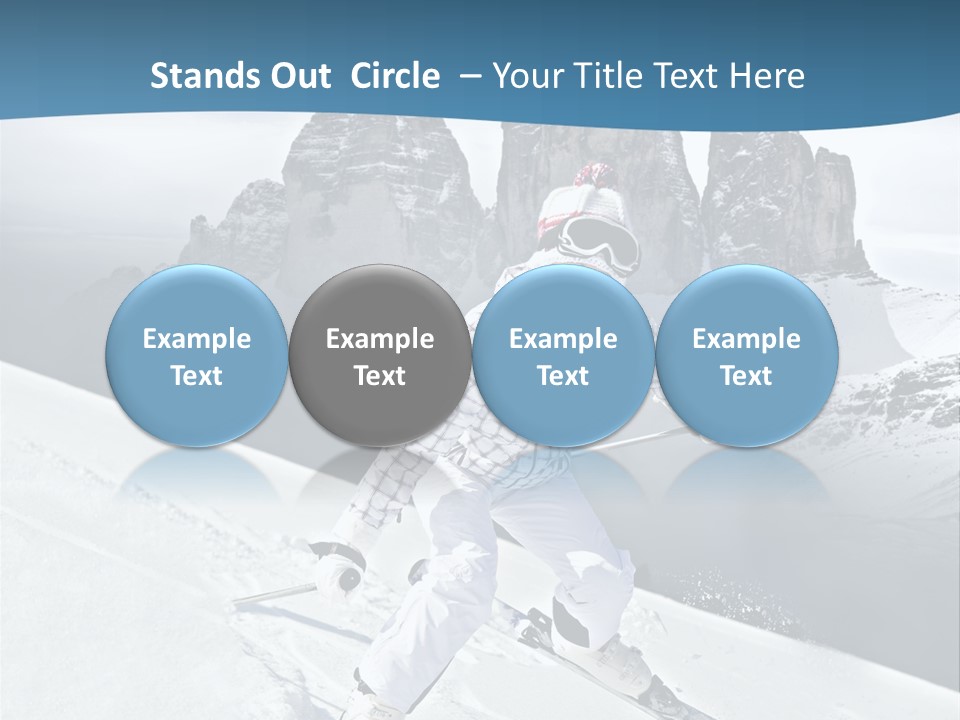 A Woman Skiing Down A Mountain With Mountains In The Background PowerPoint Template