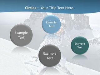 A Woman Skiing Down A Mountain With Mountains In The Background PowerPoint Template