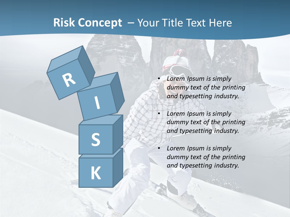 A Woman Skiing Down A Mountain With Mountains In The Background PowerPoint Template