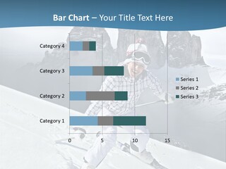 A Woman Skiing Down A Mountain With Mountains In The Background PowerPoint Template