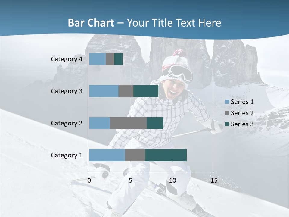 A Woman Skiing Down A Mountain With Mountains In The Background PowerPoint Template