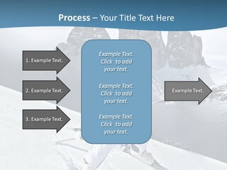 A Woman Skiing Down A Mountain With Mountains In The Background PowerPoint Template