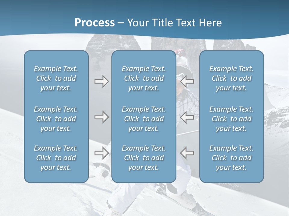 A Woman Skiing Down A Mountain With Mountains In The Background PowerPoint Template