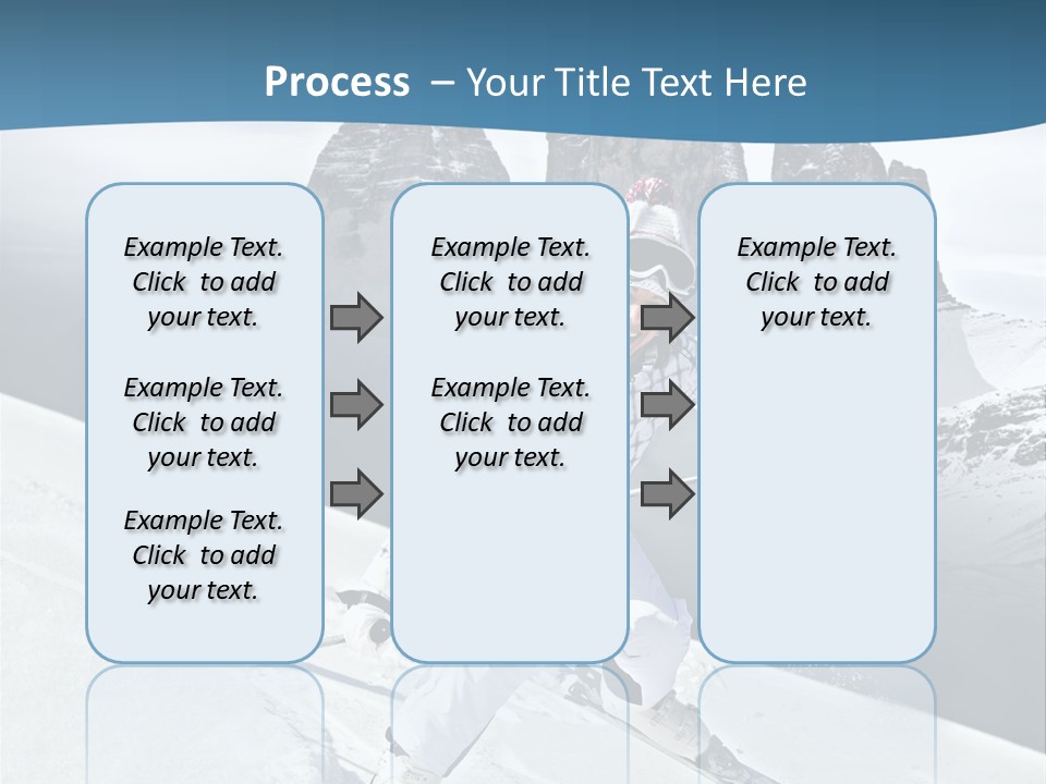 A Woman Skiing Down A Mountain With Mountains In The Background PowerPoint Template