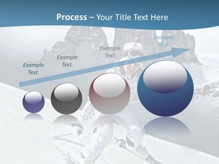 A Woman Skiing Down A Mountain With Mountains In The Background PowerPoint Template