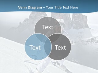 A Woman Skiing Down A Mountain With Mountains In The Background PowerPoint Template