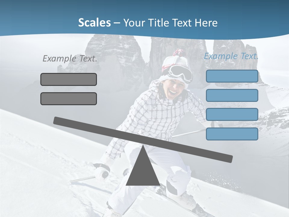 A Woman Skiing Down A Mountain With Mountains In The Background PowerPoint Template
