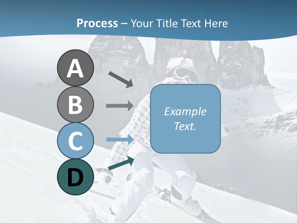 A Woman Skiing Down A Mountain With Mountains In The Background PowerPoint Template