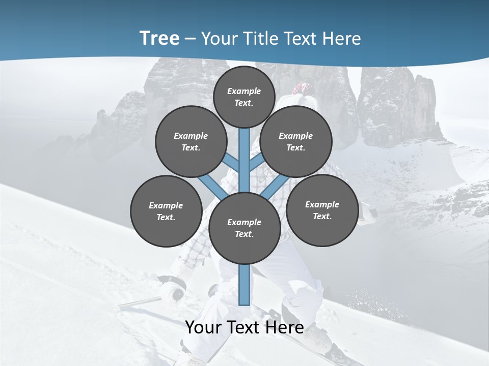 A Woman Skiing Down A Mountain With Mountains In The Background PowerPoint Template