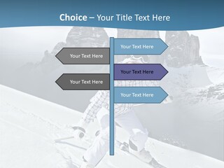 A Woman Skiing Down A Mountain With Mountains In The Background PowerPoint Template