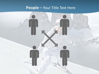 A Woman Skiing Down A Mountain With Mountains In The Background PowerPoint Template
