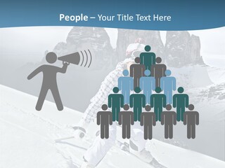 A Woman Skiing Down A Mountain With Mountains In The Background PowerPoint Template