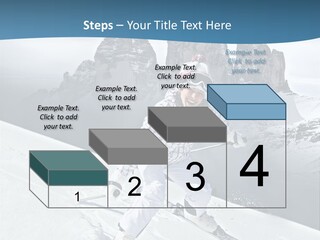 A Woman Skiing Down A Mountain With Mountains In The Background PowerPoint Template