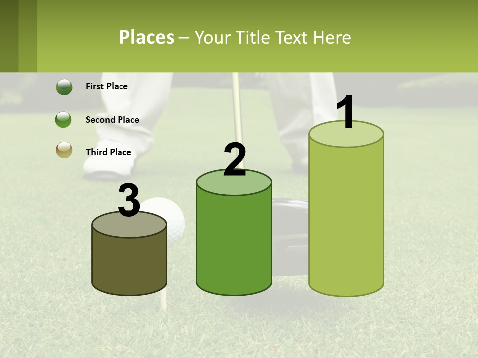 A Man Is Putting A Golf Ball On A Tee PowerPoint Template