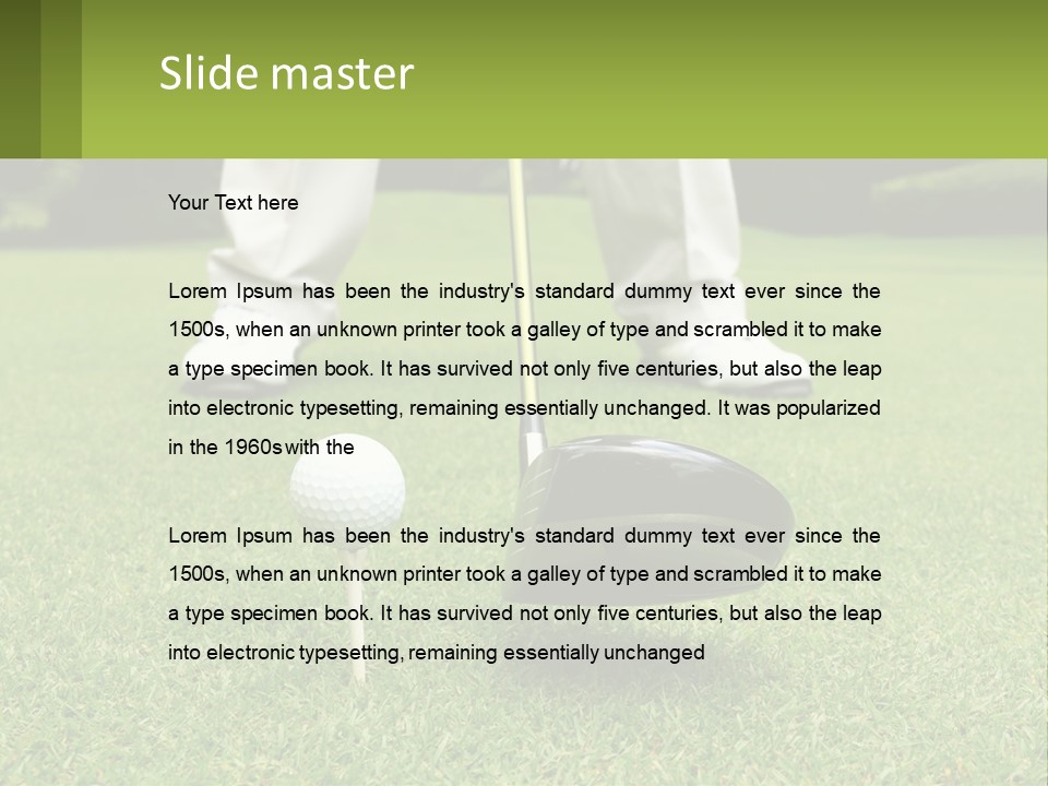 A Man Is Putting A Golf Ball On A Tee PowerPoint Template
