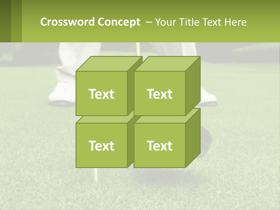 A Man Is Putting A Golf Ball On A Tee PowerPoint Template