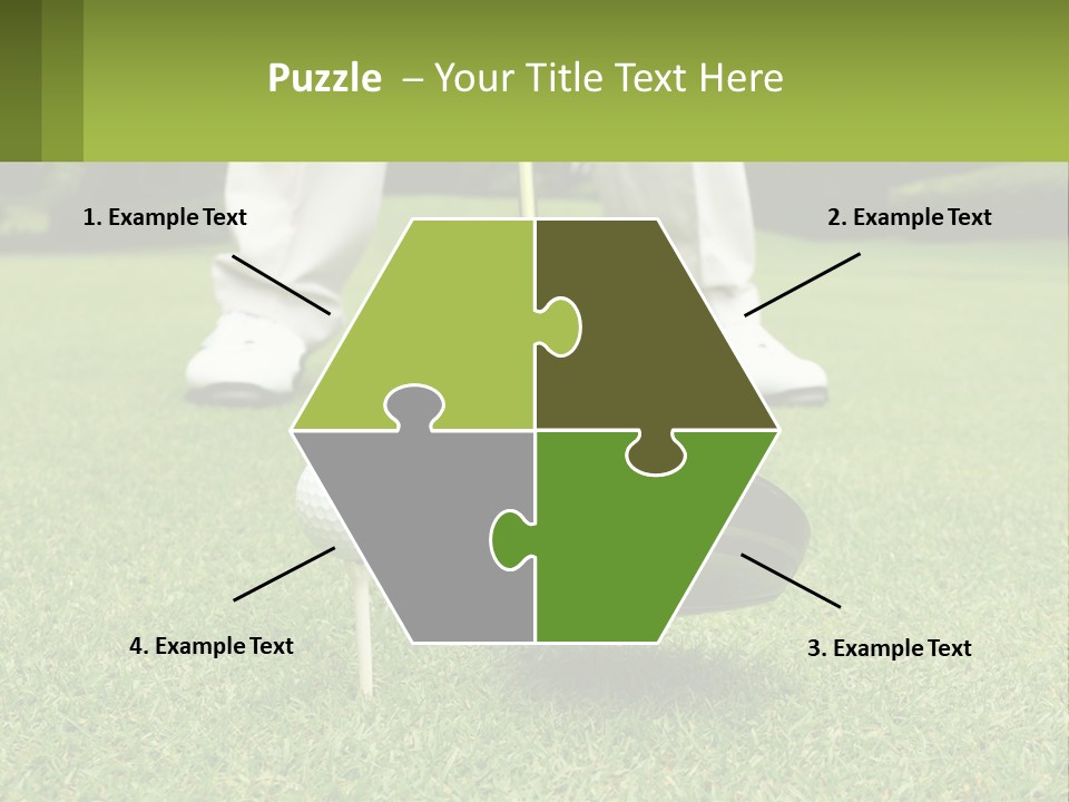 A Man Is Putting A Golf Ball On A Tee PowerPoint Template