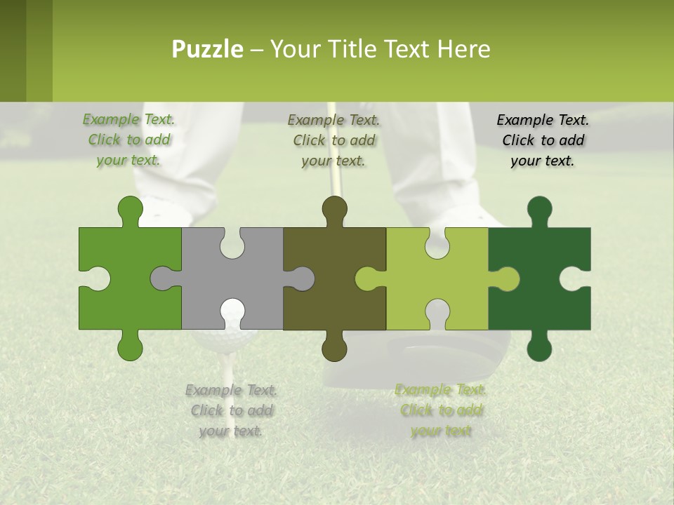 A Man Is Putting A Golf Ball On A Tee PowerPoint Template