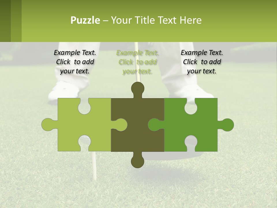 A Man Is Putting A Golf Ball On A Tee PowerPoint Template