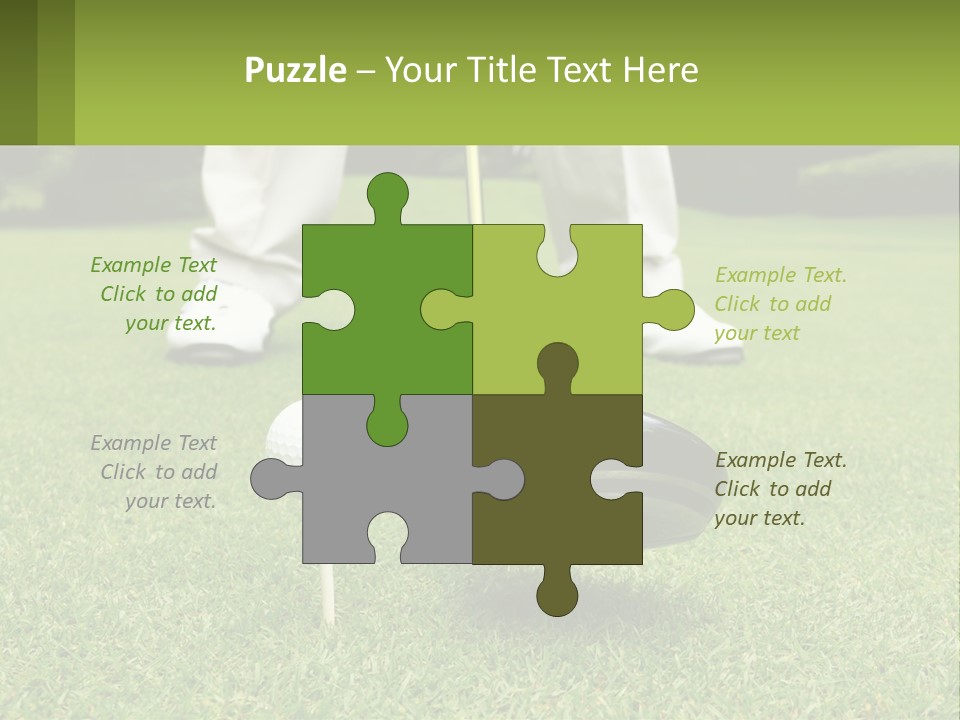 A Man Is Putting A Golf Ball On A Tee PowerPoint Template