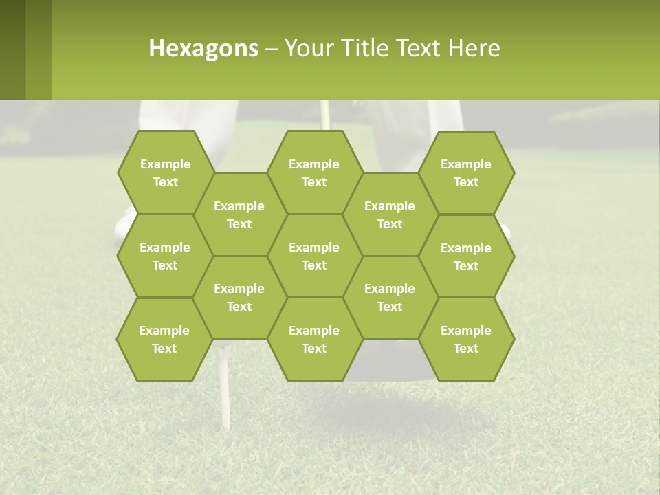 A Man Is Putting A Golf Ball On A Tee PowerPoint Template