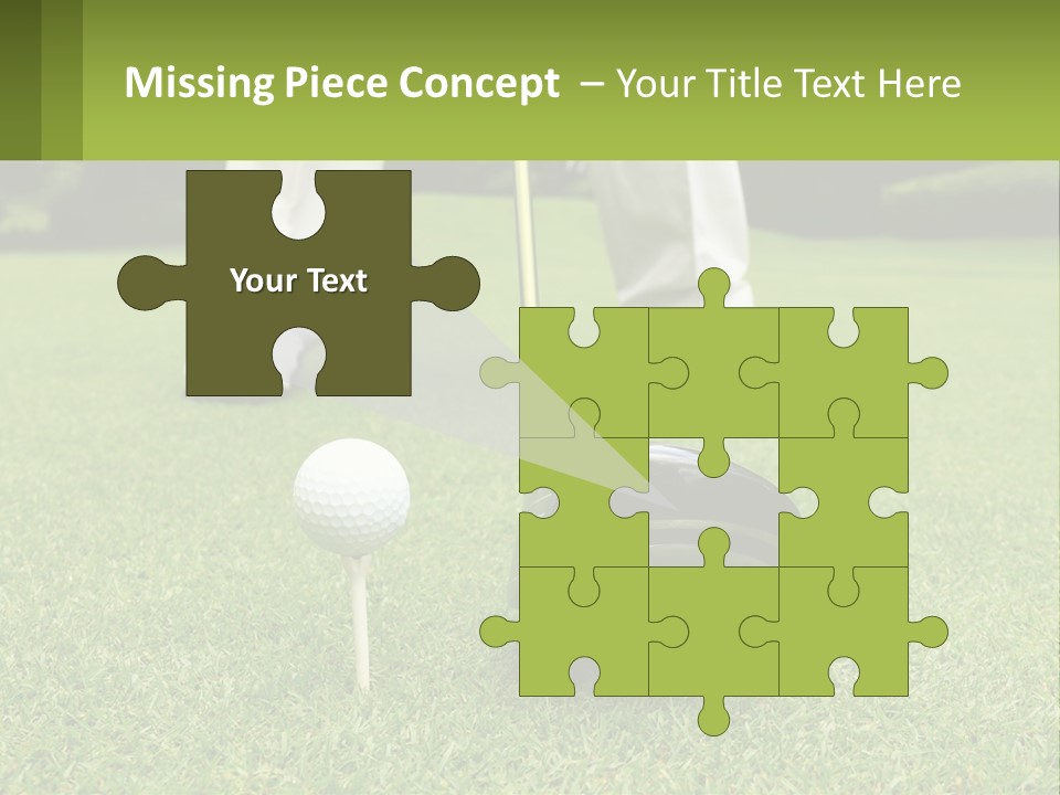 A Man Is Putting A Golf Ball On A Tee PowerPoint Template