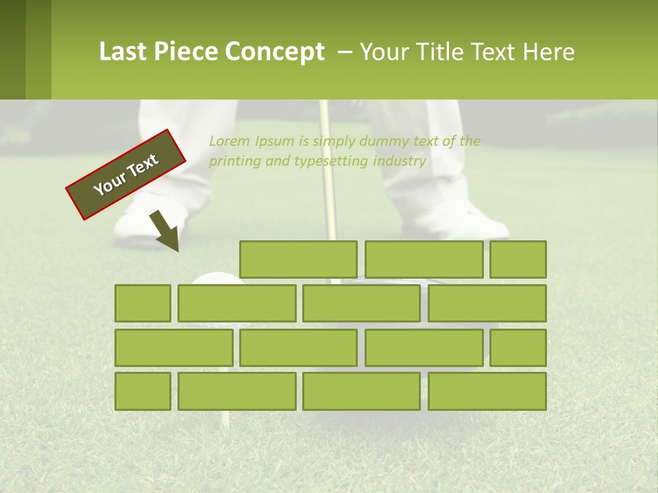 A Man Is Putting A Golf Ball On A Tee PowerPoint Template