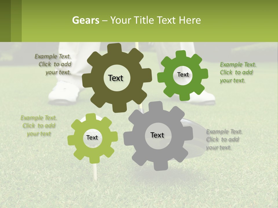 A Man Is Putting A Golf Ball On A Tee PowerPoint Template