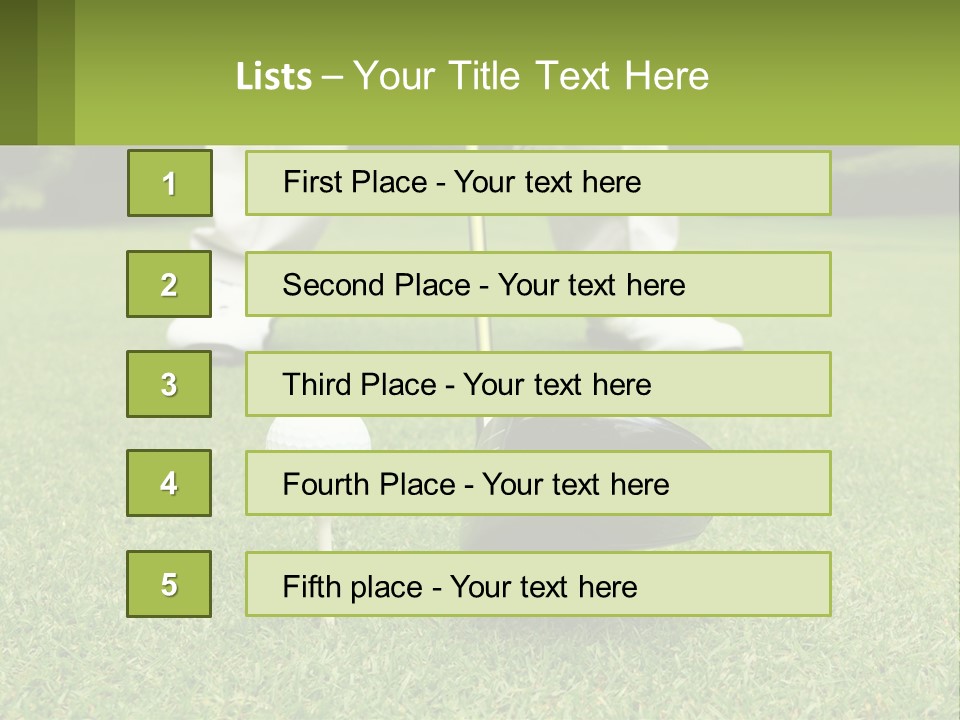 A Man Is Putting A Golf Ball On A Tee PowerPoint Template