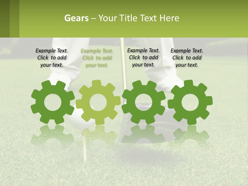 A Man Is Putting A Golf Ball On A Tee PowerPoint Template