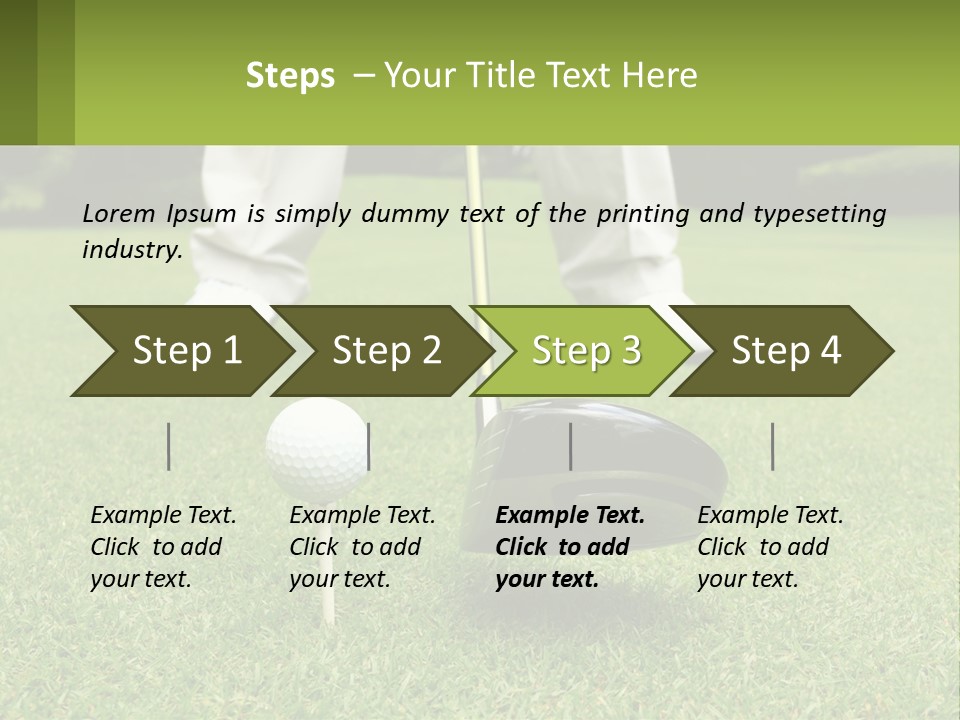 A Man Is Putting A Golf Ball On A Tee PowerPoint Template