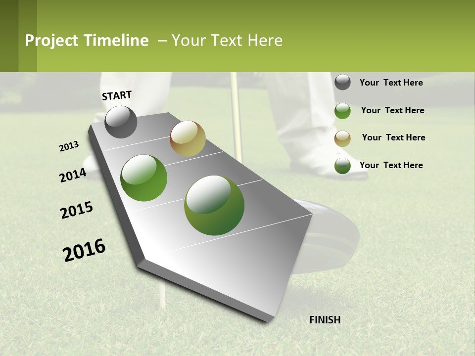 A Man Is Putting A Golf Ball On A Tee PowerPoint Template