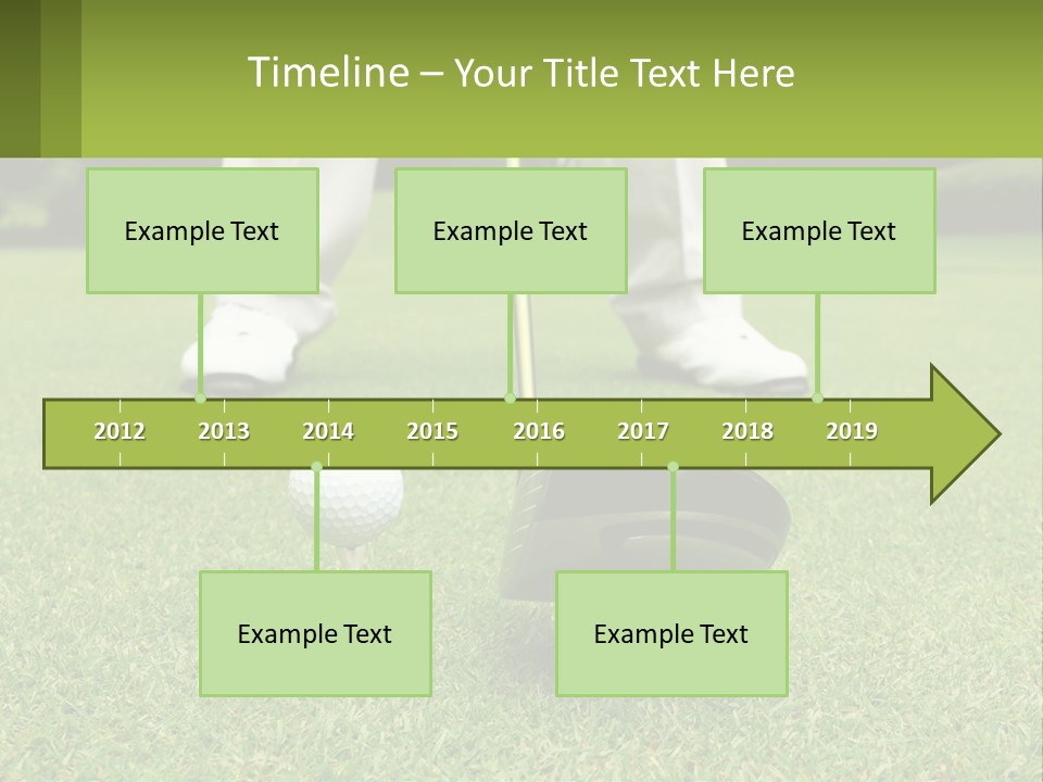 A Man Is Putting A Golf Ball On A Tee PowerPoint Template
